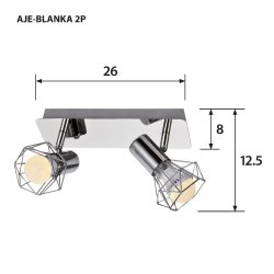 Activejet AJE-BLANKA 2P loftbelysning E14 80 W