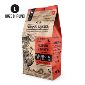 COUNTRY FARM Oksekd med kalkun L - trt hundefoder - 9kg