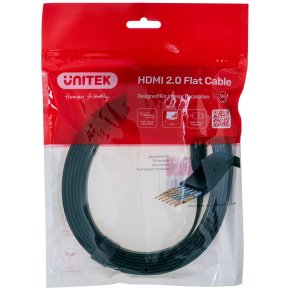 UNITEK HDMI CABLE 2.0 4K60HZ FLAT 3M C11063BK-3M HDMI-kabel 3 m HDMI Type A (Standard) Sort