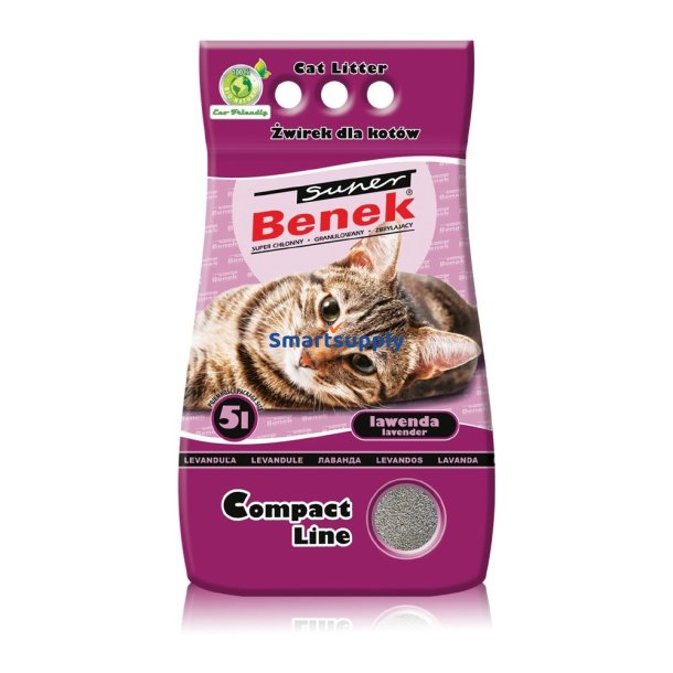 Certech Super Benek Compact Lavender - Klumpende kattegrus 5 l