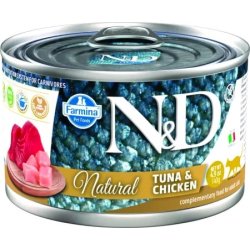 FARMINA N&D Cat Natural Tuna&Chicken- vdfoder til katte - 140 g