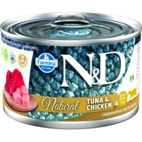 FARMINA N&D Cat Natural Tuna&Chicken- vdfoder til katte - 140 g