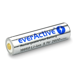 Batteri everActive 18650 3.7V Li-ion 2600mAh micro USB med beskyttelsesboks