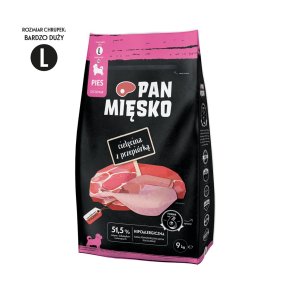 PAN MISKO Kalvekd med vagtel L - trfoder til hvalpe - 9kg
