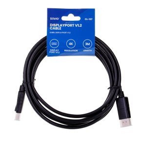 Savio CL-137 DisplayPort kabel 3 m Sort