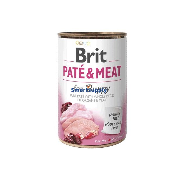 Brit Pat&eacute; &amp; Meat Puppy Chicken - Vdfoder Til Hunde - 400G