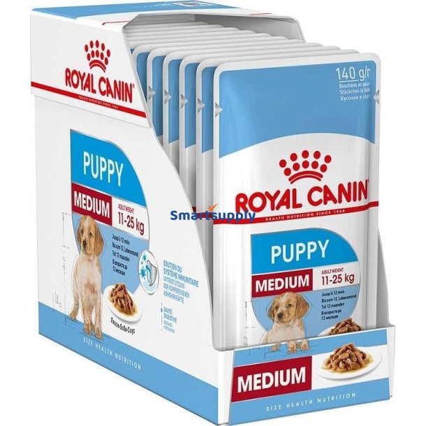 Royal Canin Shn Medium Hvalp I Sauce - Vd Hvalpefoder - 10X140g