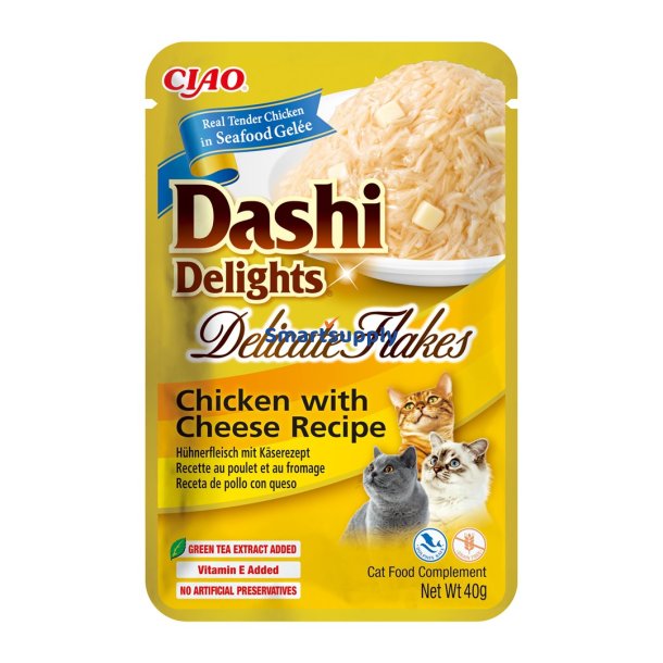 Inaba Cat Dashi Delights Delicate Flakes Kylling Med Ost - Kat Godbid - 40G