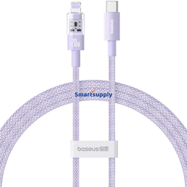 Baseus Gem USB-C til iP hurtigopladningskabel 1 m 20 W Lilla