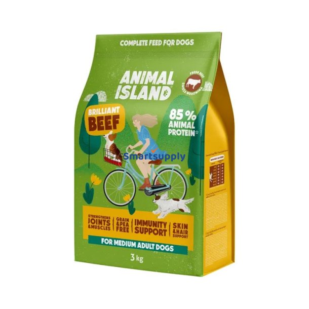 Animal Island Strlende Oksekd - Trfoder Til Hunde - 3 Kg