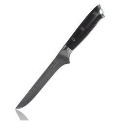 Kohersen Elegance Ibenholt Tr Udbeningskniv Damaskus Stl 15,2 cm