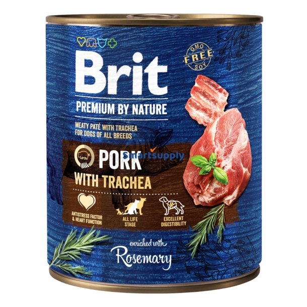 Brit Premium By Nature Svinekd Med Luftrr - Vdfoder Til Hunde - 800G