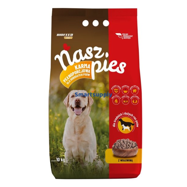 Hund Medium &amp; Stor Oksekd - Trfoder Til Hunde - 15 Kg