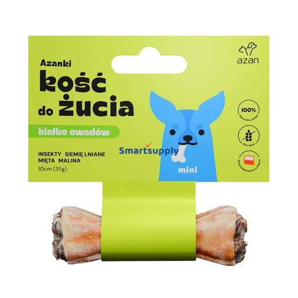 Azanki Knogle Med Insekter Og Mynte Mini  Hundegodbid  10 cm