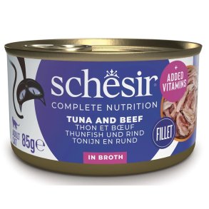 SCHESIR in cooking water Tuna with beef and rice - vd kattefoder - 85 g