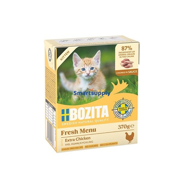 BOZITA Fresh Menu Kitten Chunks in sauce - vd kattefoder - 370g