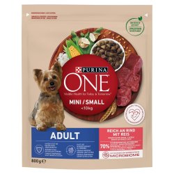 PURINA One Mini Adult Beef, Rice - trfoder til hunde - 800 g