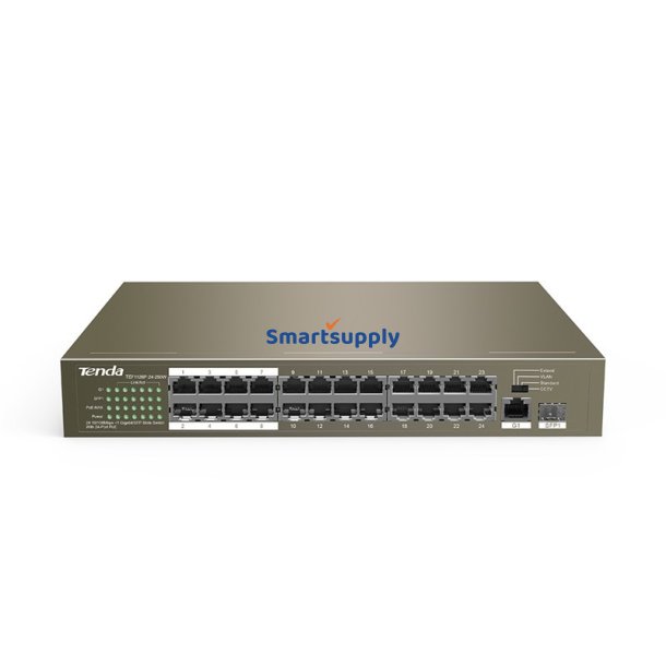 Tenda TEF1126P-24-250W netvrksswitch Ikke administreret Fast Ethernet (10/100) Strm over Ethernet (PoE) Gr