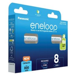 Genopladelige batterier PANASONIC ENELOOP AAA 800 mAh 8 szt (BK-4MCDE/8HH)