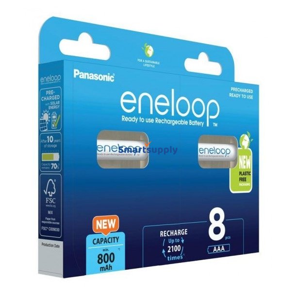 Genopladelige Batterier Panasonic Eneloop Aaa 800 mAh 8 Stk (Bk-4Mcde/8Hh)