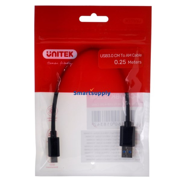Unitek Kabel Usb-C - Usb-A 3.1,M/M,0.25M, Y-C490bk