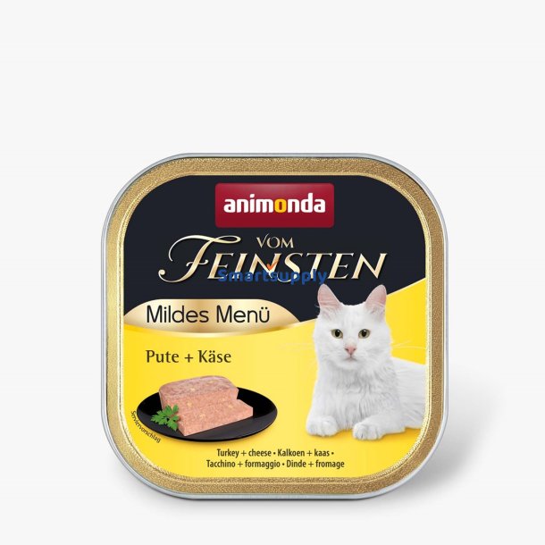 Animonda Vom Feinsten Adult Mildes Menu Kalkun Med Ost - Vdfoder Til Katte - 100G