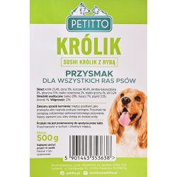 PETITTO Sushi rabbit with fish - godbid til hund - 500g