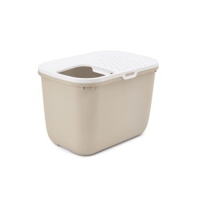 SAVIC HOP Kaffebrun med Hvidt Lg  kattebakke  58,5x39x39,5 cm  1 stk.