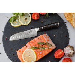 Kohersen Elegance Ibenholt Tr Santoku Kniv Damaskus Stl 12,7 cm