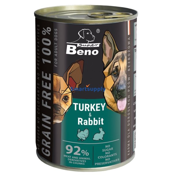 Super Beno Kalkun Og Kanin - Vdfoder Til Hunde - 415G