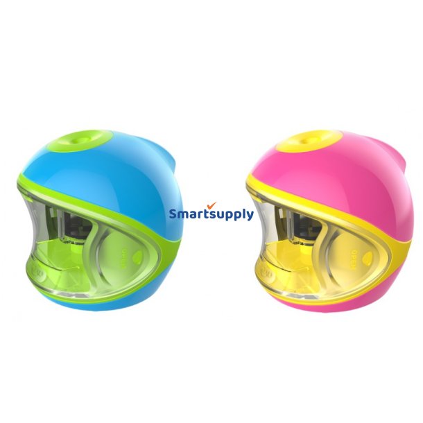 Elektrisk blyantspidser i �ske - mix farver - 1 stk