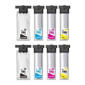 Epson T11N BCMY 8 stk bl�kpatroner 50.000 sider kompatibel rabatpakke