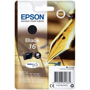 Epson 16 Sort blkpatron 5,4ml original