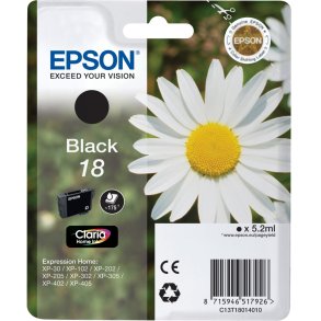 Epson 18 Sort blkpatron 5,2ml original