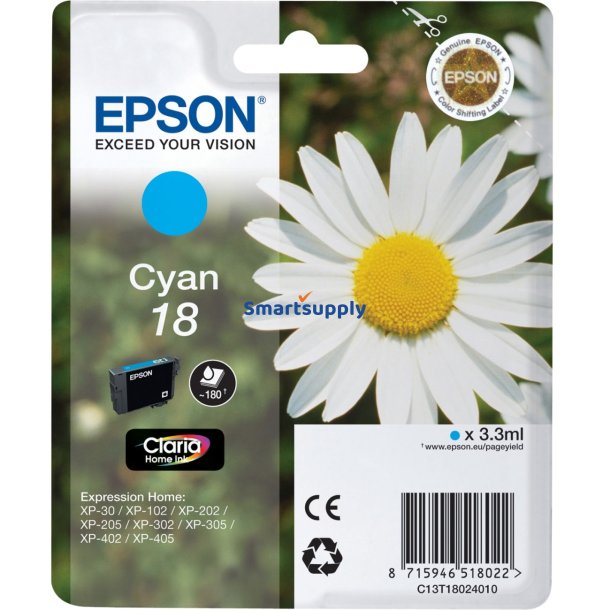Epson 18 Cyan bl�kpatron 3,3ml original