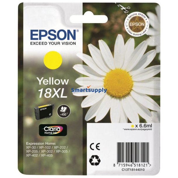 Epson 18 XL Gul bl�kpatron 6,6ml original