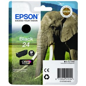 Epson 24 Sort blkpatron 5,1ml original
