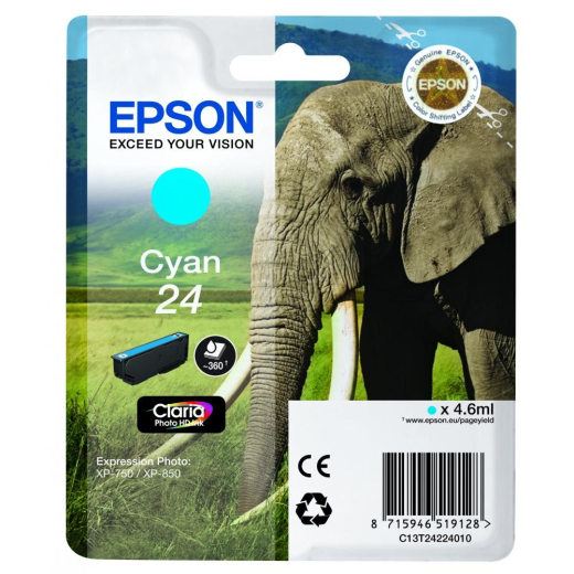 Epson 24 Cyan bl�kpatron 4,6ml original