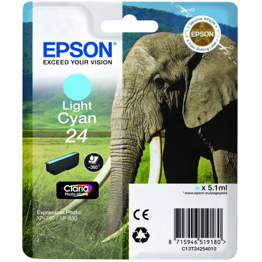 Epson 24 Lys Cyan bl�kpatron 5,1ml original