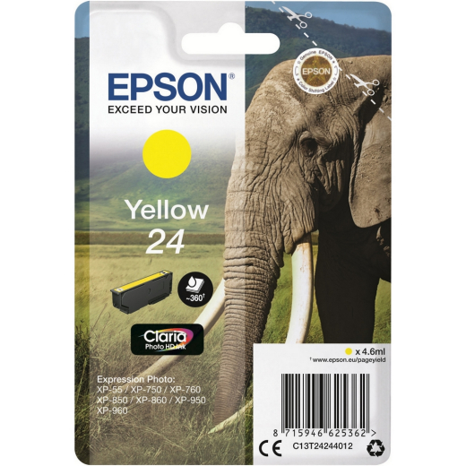 Epson 24 Gul bl�kpatron 4,6ml original