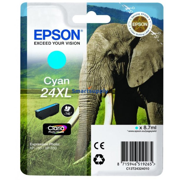 Epson 24 XL Cyan bl�kpatron 8,7ml original