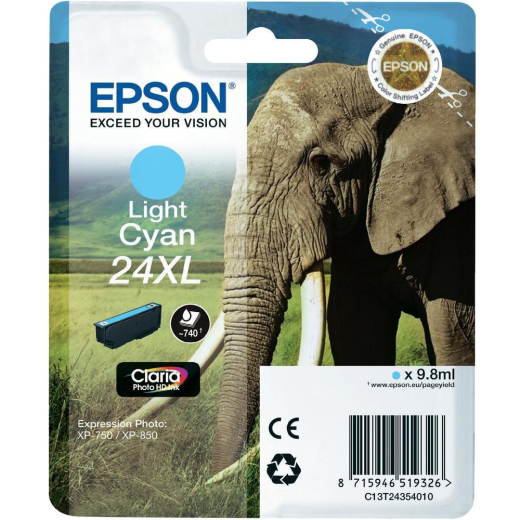 Epson 24 XL Lys Cyan bl�kpatron 9,8ml original