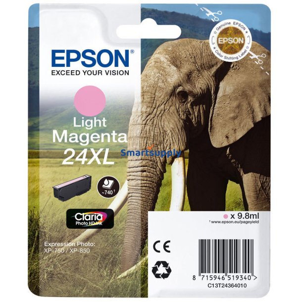Epson 24 XL Lys Magenta blkpatron 9,8ml original