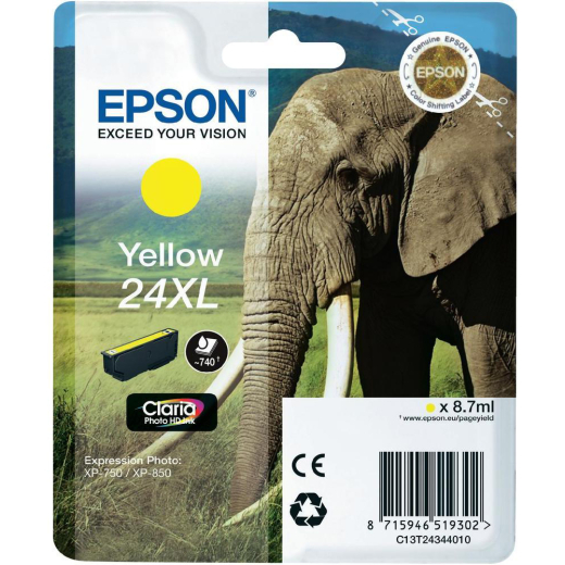 Epson 24 XL Gul bl�kpatron 8,7ml original