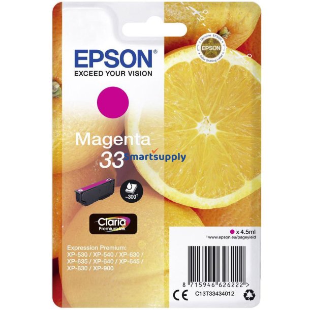 Epson 33 Magenta bl�kpatron 4,5ml original