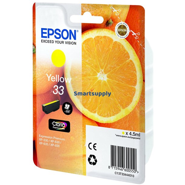 Epson 33 Gul blkpatron 4,5ml original