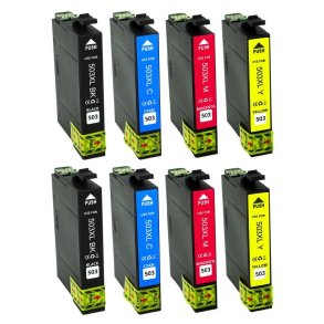 Epson 503 XL BCMY 8 stk blkpatroner kompatibel multipakke