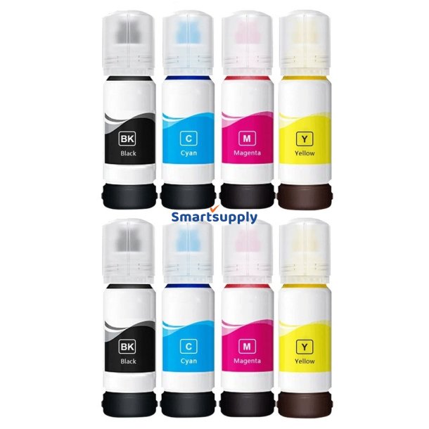 Epson 664 BCMY blkrefill 8 stk 560ml kompatibel multipakke