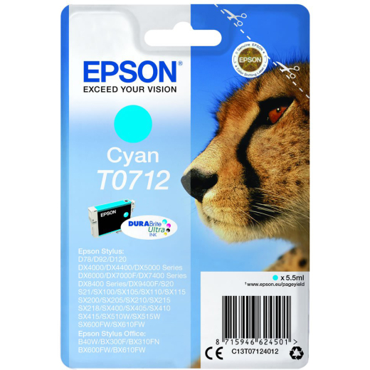 Epson T0712 Cyan bl�kpatron 5ml original