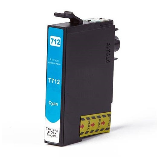 Epson T0712 Cyan bl�kpatron h�jtydende 13ml kompatibel